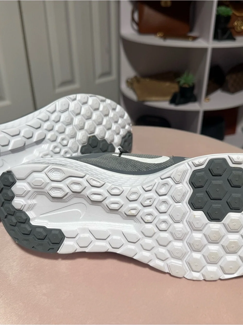 Nike Men’s Gray and White Athletic Training Sneakers